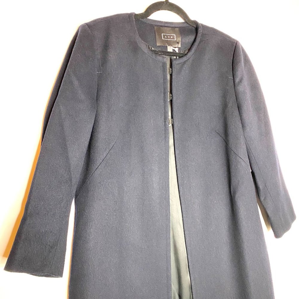 AYR Navy Long Coat - Picture 3 of 11